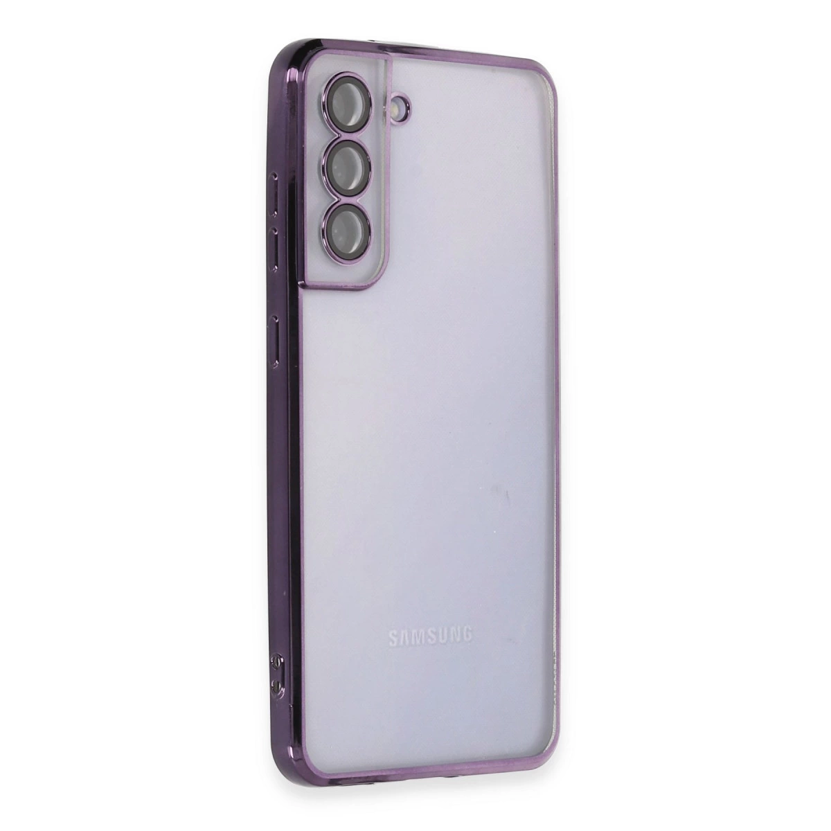 Samsung Galaxy S21 Fe Kılıf Razer Lensli Silikon - Mor