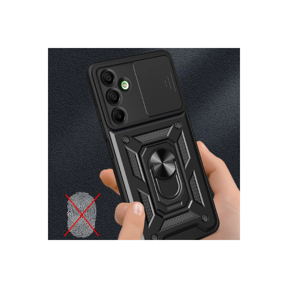 Samsung Galaxy A56 Kılıf Pars Lens Yüzüklü Silikon - Siyah