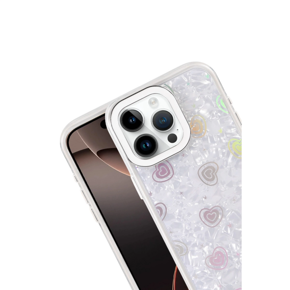 İphone 16 Pro Lumi Desenli Kapak - Beyaz