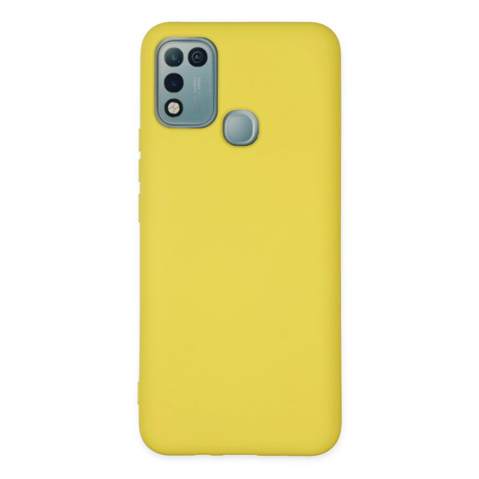 İnfinix Hot 10 Play Kılıf Nano İçi Kadife Silikon - Sarı