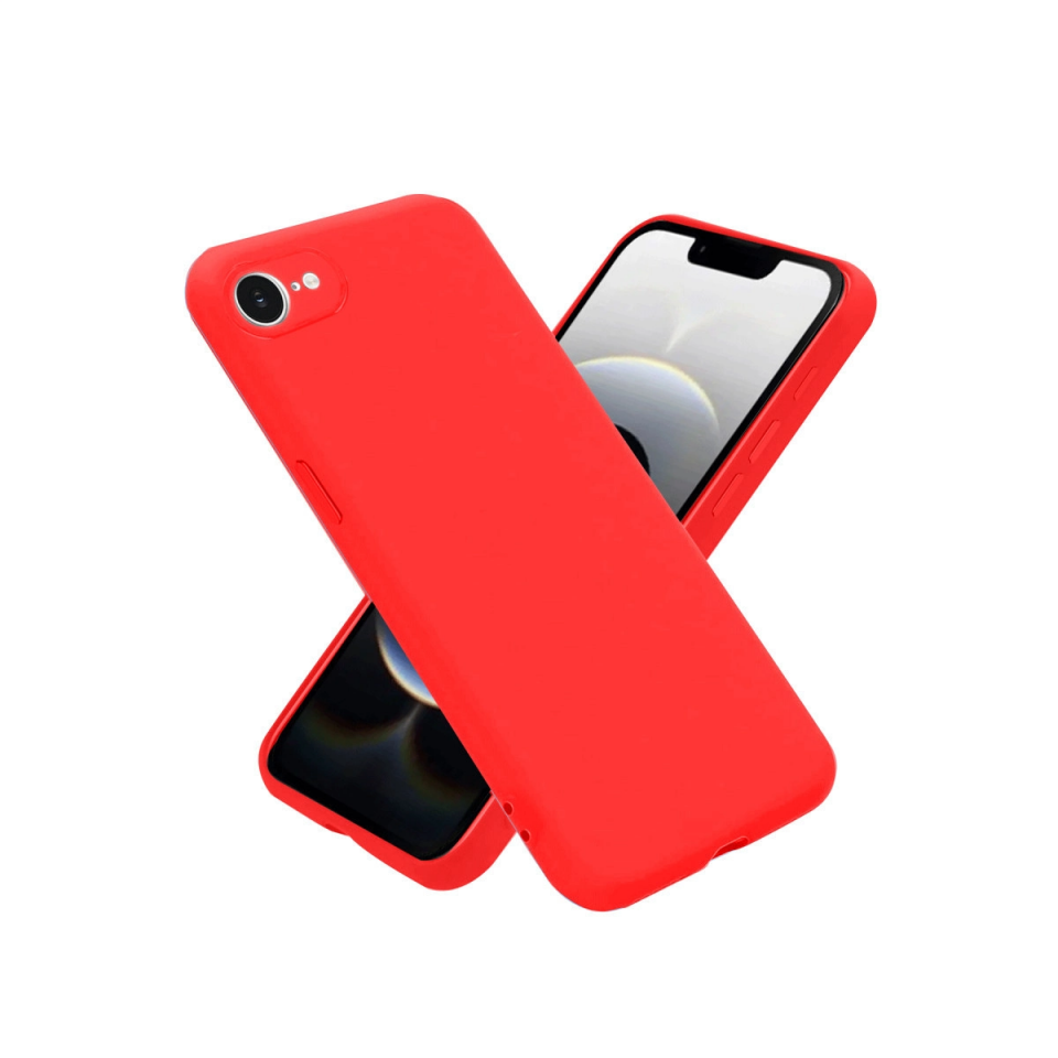 İphone 16e Kılıf Nano İçi Kadife Silikon - Kırmızı