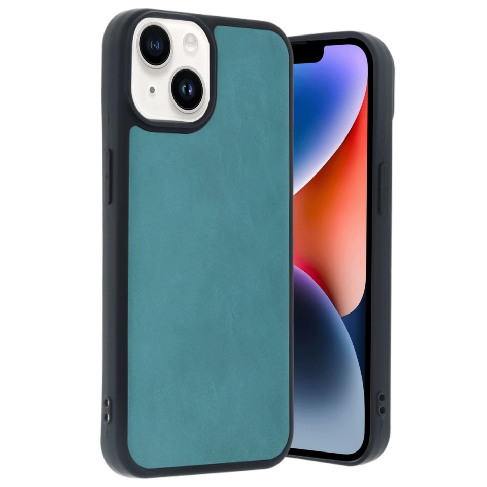 İphone 14 Kılıf Aras Deri Kapak - Açık Yeşil