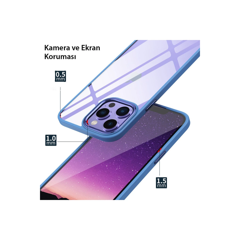 İphone 15 Pro Kılıf Power Silikon - Mavi