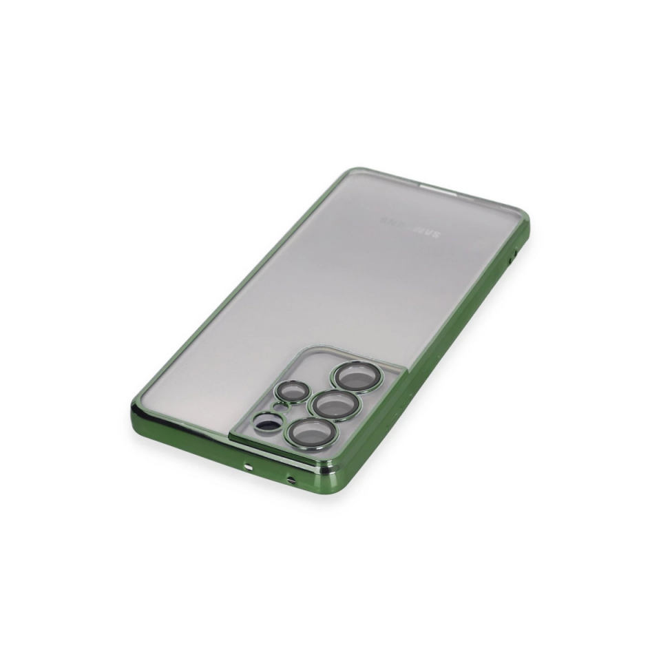 Samsung Galaxy S21 Ultra Kılıf Razer Lensli Silikon - Yeşil