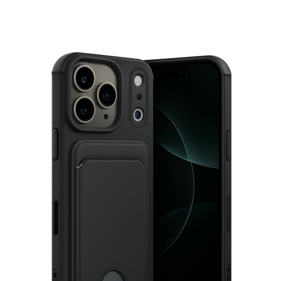 İphone 17 Pro Kelvin Kartvizitli Silikon - Siyah