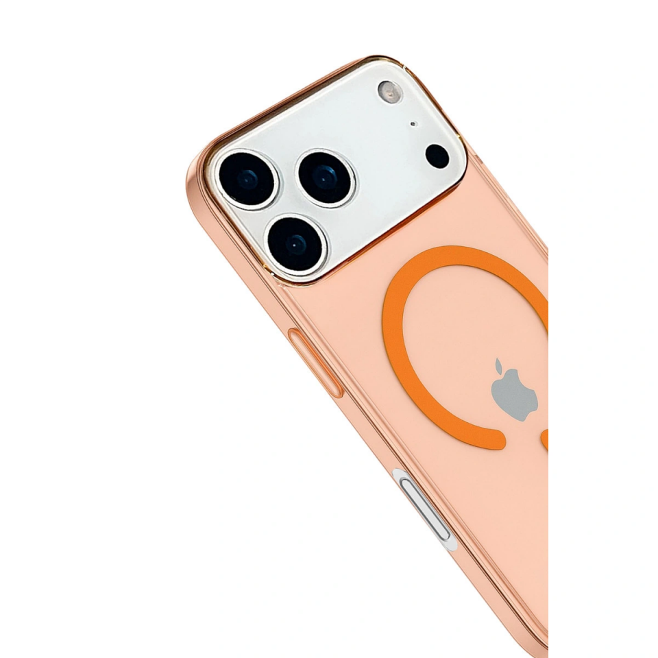 İphone 17 Pro Max Kılıf Pc Real Magsafe Kapak - Turuncu