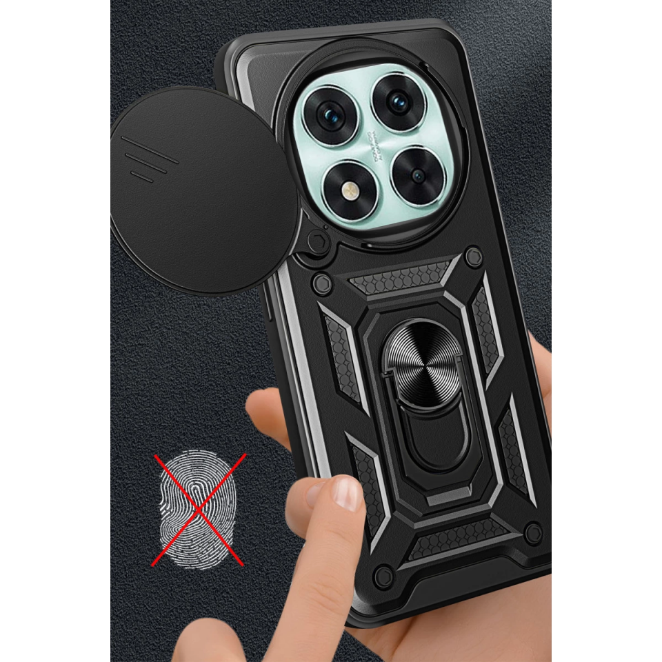 Xiaomi Redmi Note 14 Pro 5g Kılıf Pars Lens Yüzüklü Silikon - Siyah