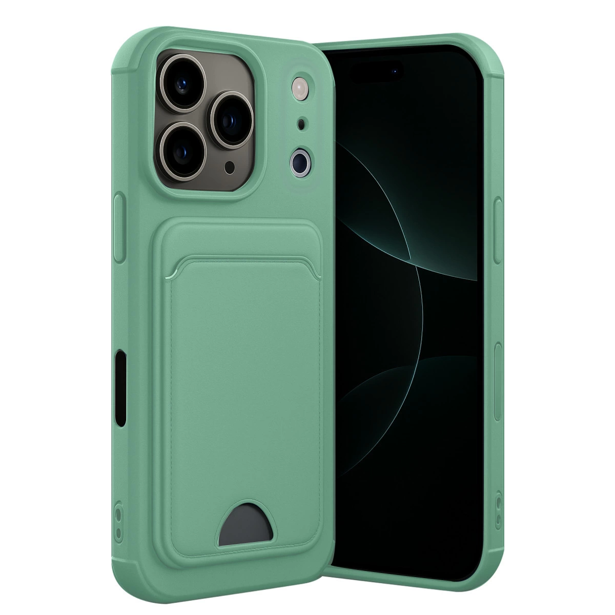 İphone 17 Pro Max Kelvin Kartvizitli Silikon - Açık Yeşil