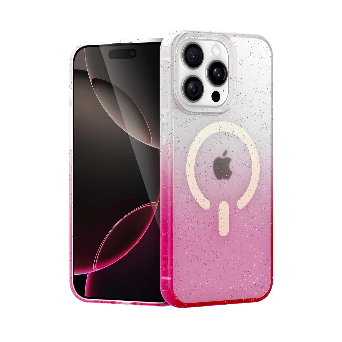 İphone 15 Pro Max Pummel Shiny Magsafe Kapak - Pembe