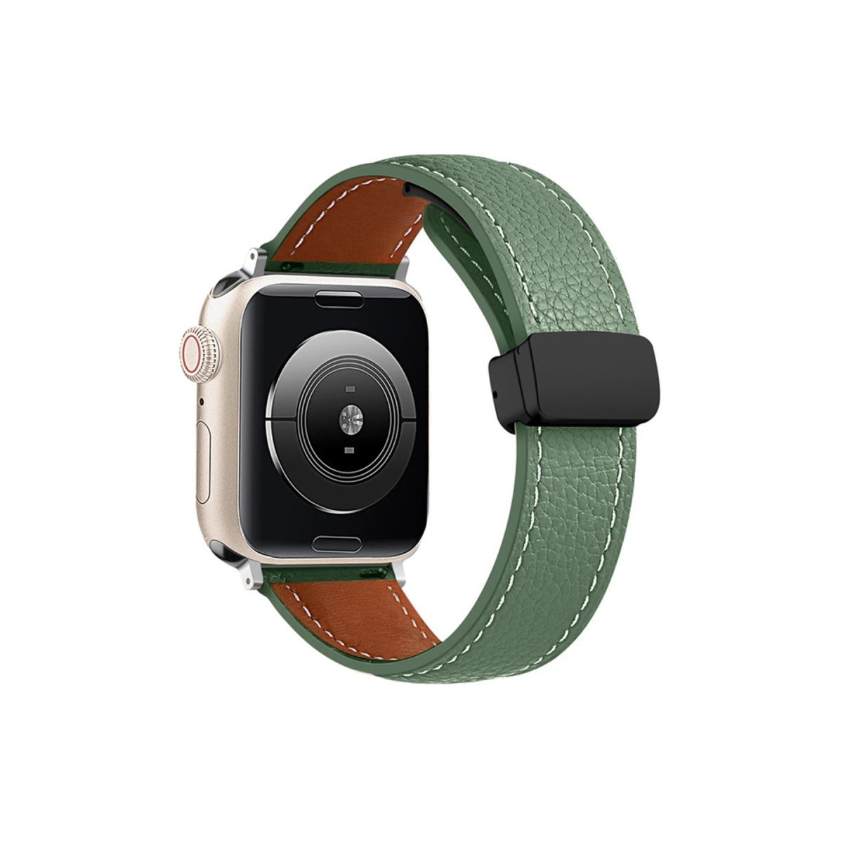 Watch 42mm Kr414 Daks Deri Kordon - Koyu Yeşil