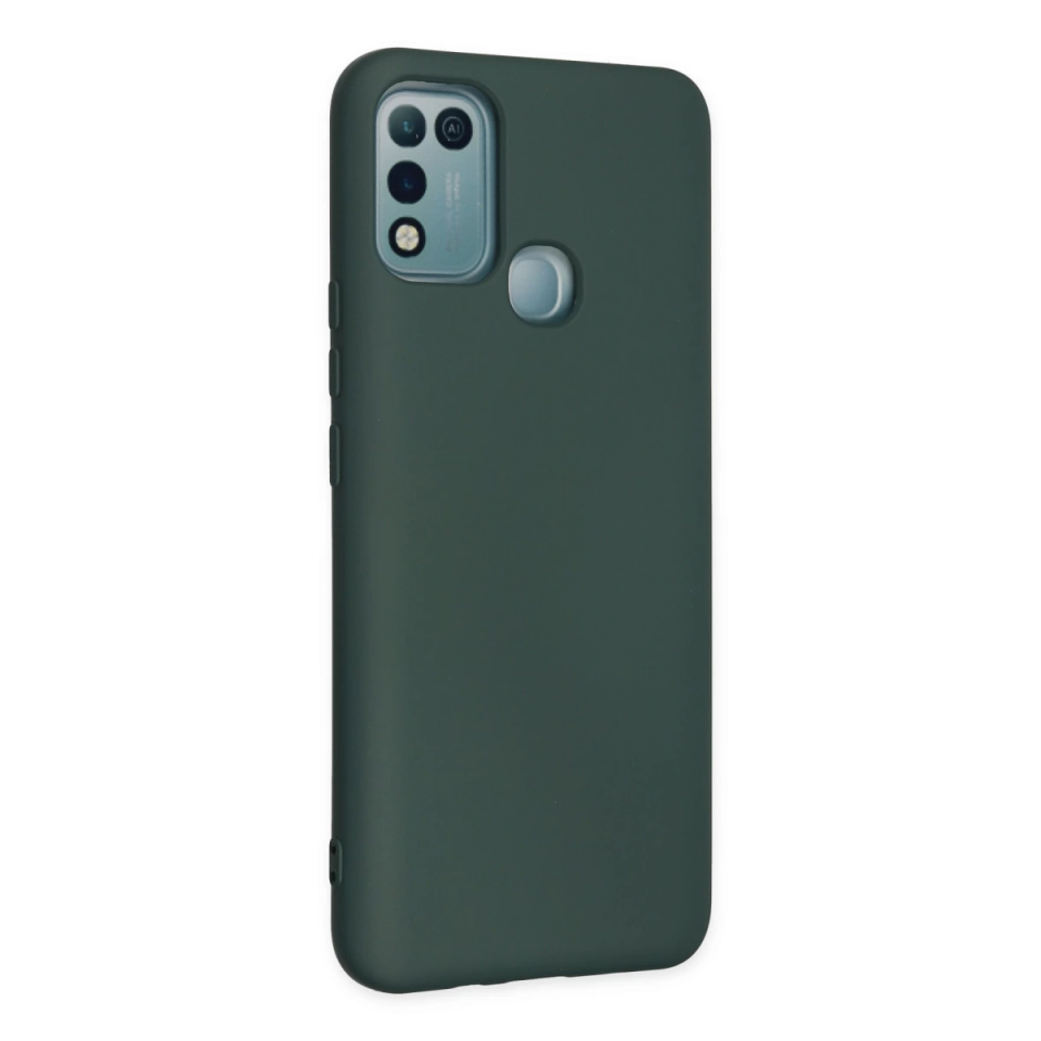 İnfinix Hot 10 Play Kılıf Nano İçi Kadife Silikon - Koyu Yeşil