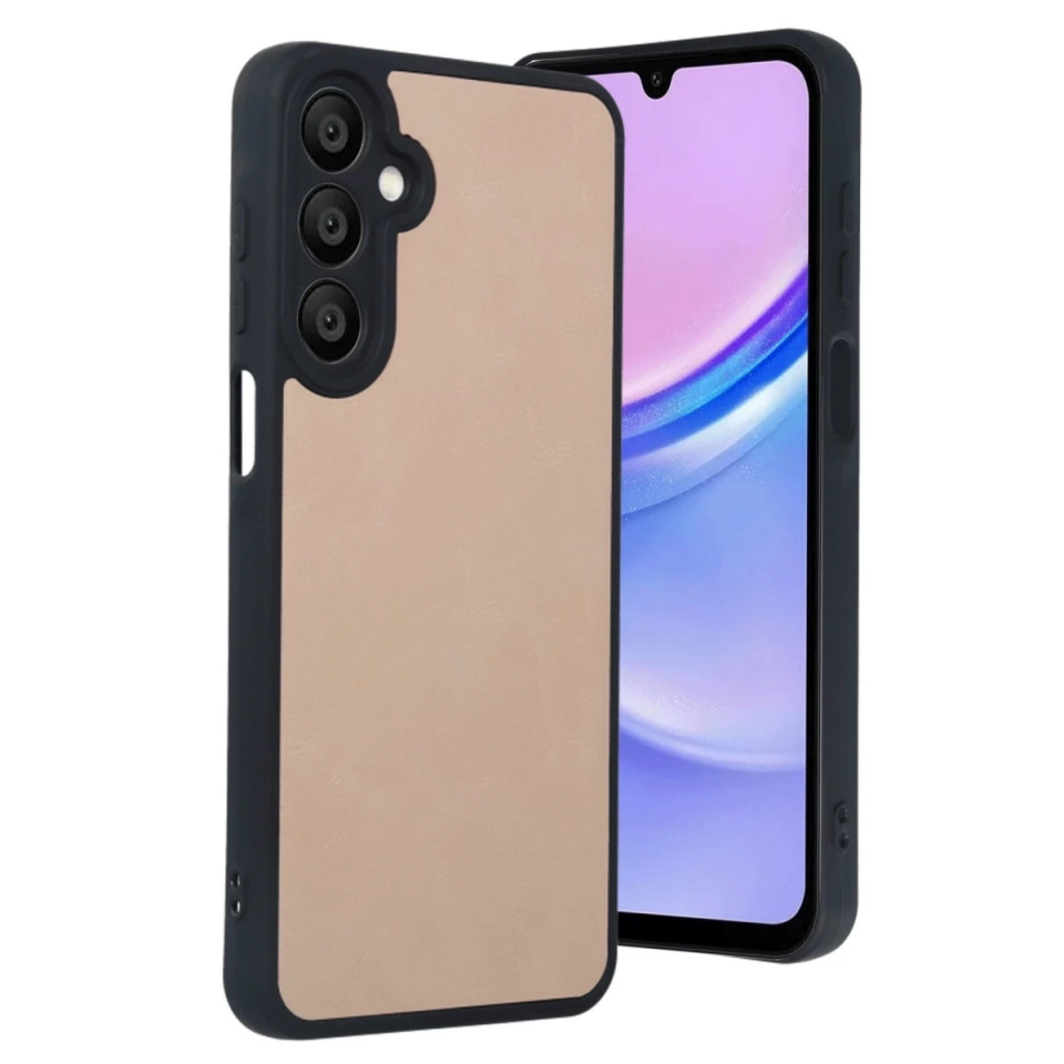 Samsung Galaxy M15 Kılıf Aras Deri Kapak - Pudra
