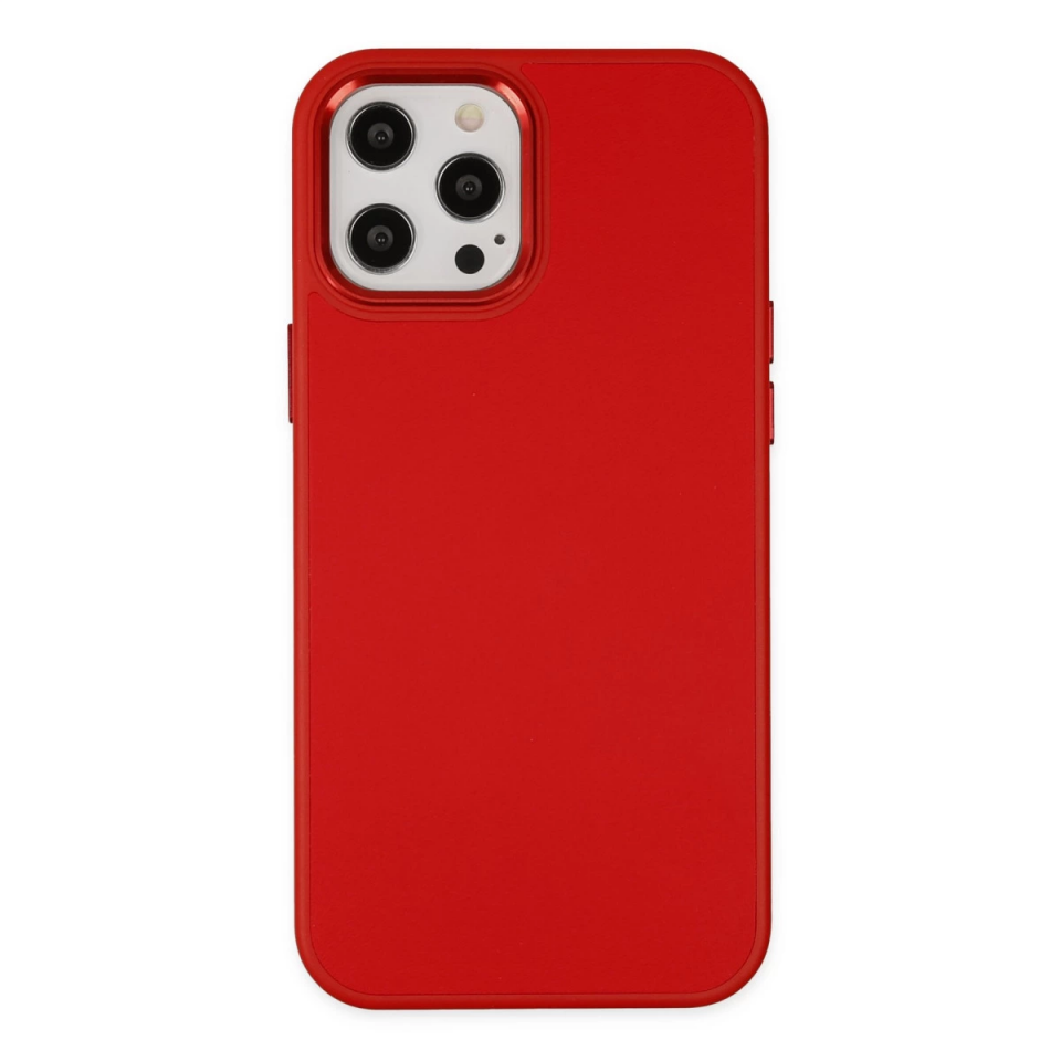 İphone 12 Pro Max Kılıf Asya Deri Silikon - Kırmızı