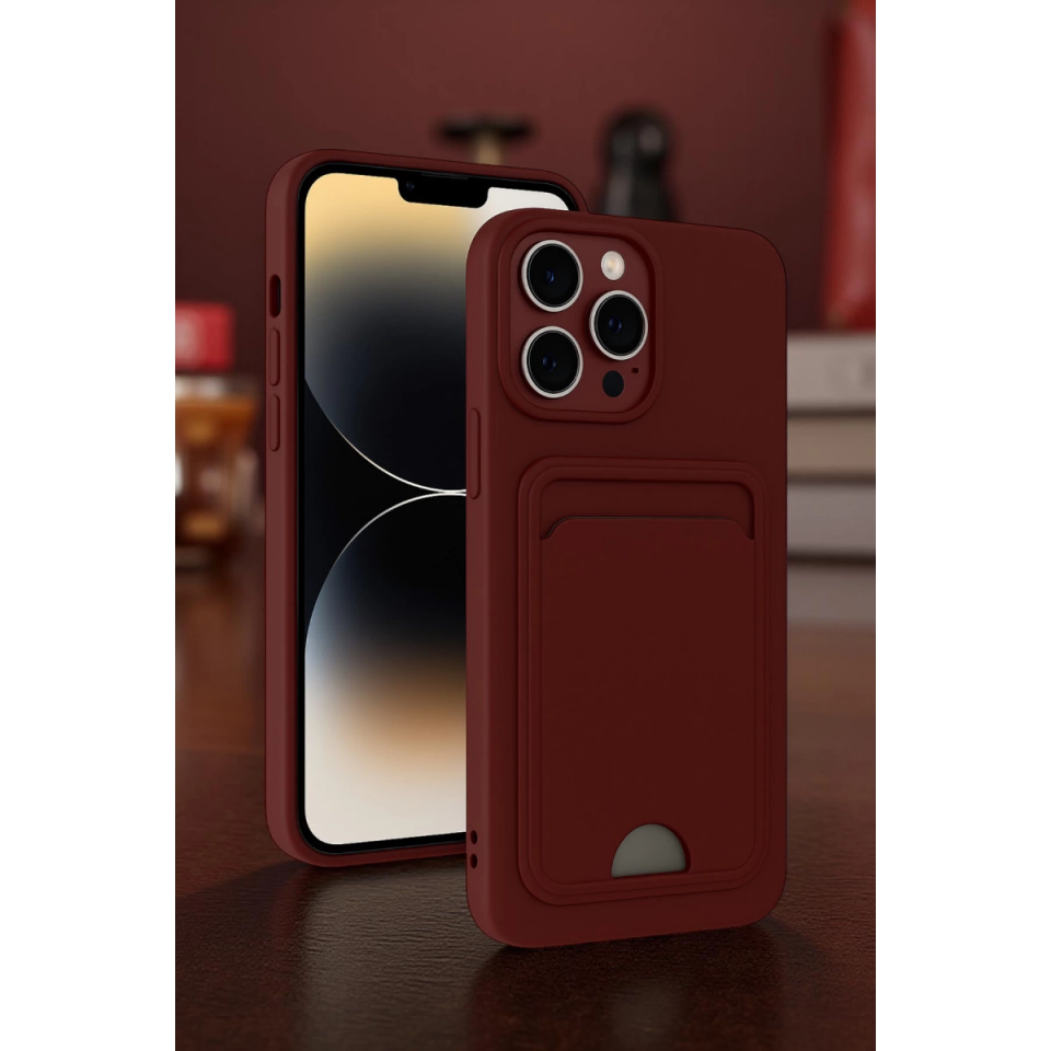 İphone 13 Pro Kılıf Kelvin Kartvizitli Silikon - Lila