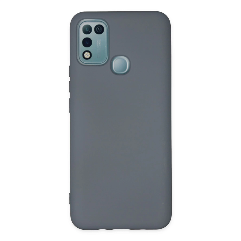 İnfinix Hot 10 Play Kılıf Nano İçi Kadife Silikon - Gri