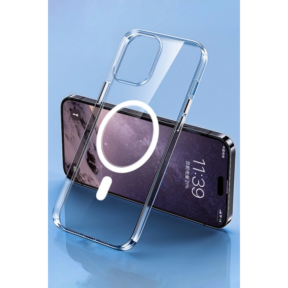 İphone 14 Pro Max Kılıf Tron Şeffaf Magsafe Kapak - Şeffaf
