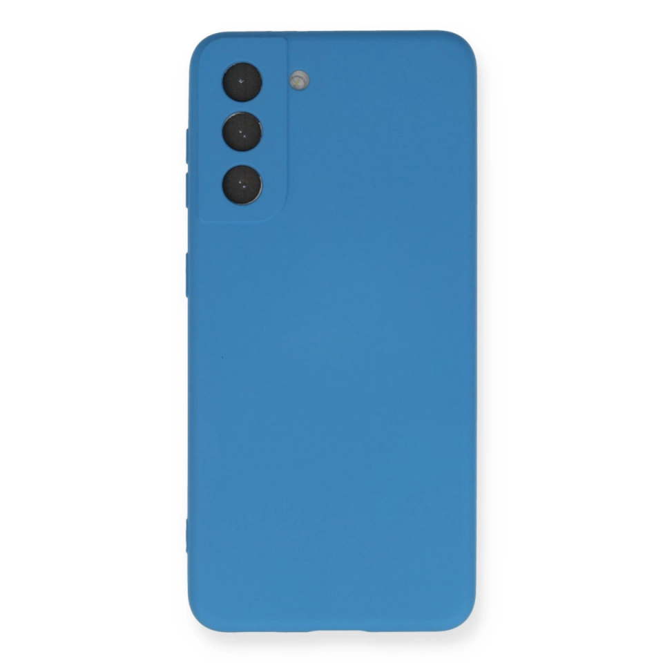 Samsung Galaxy S21 Kılıf Nano İçi Kadife Silikon - Mavi