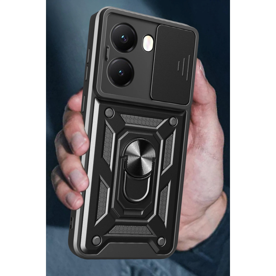 Xiaomi Poco X7 Pro Kılıf Pars Lens Yüzüklü Silikon - Kırmızı