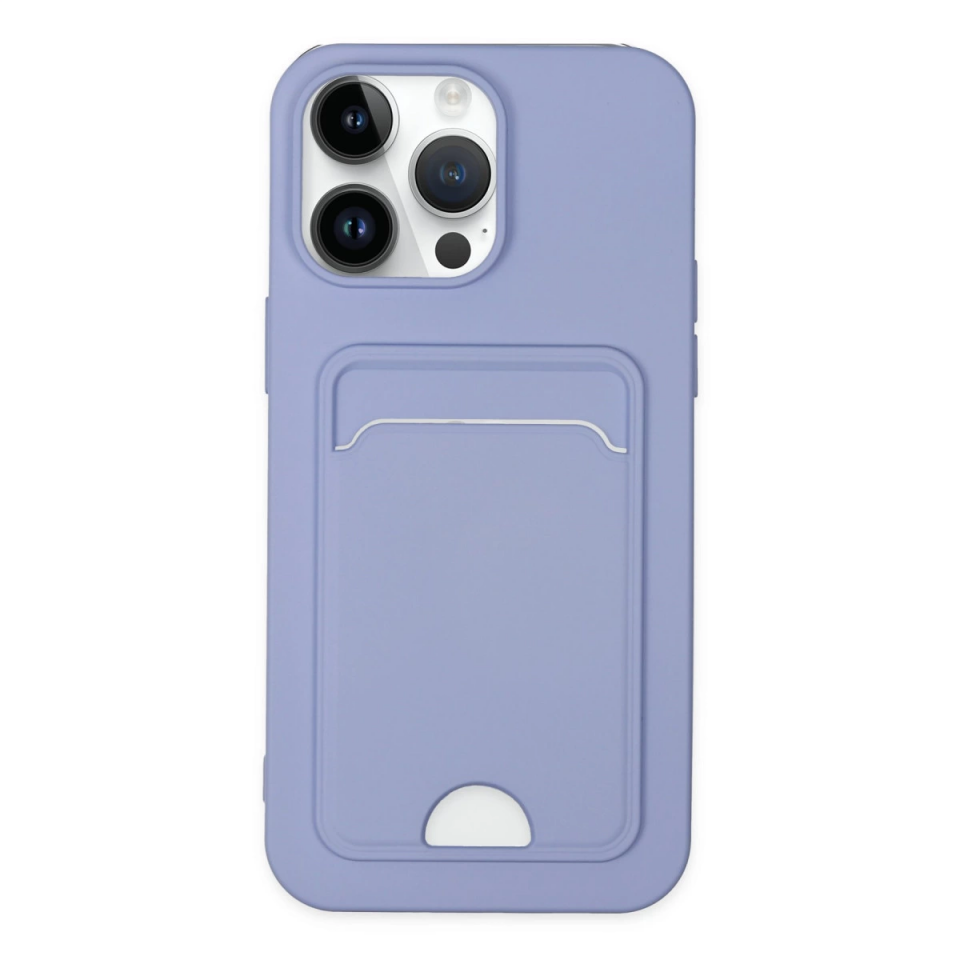 İphone 14 Pro Kılıf Kelvin Kartvizitli Silikon - Lila