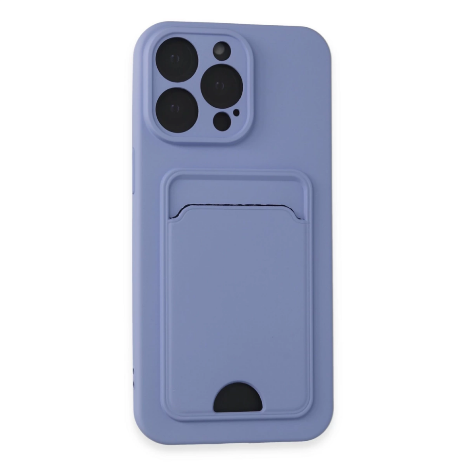 İphone 14 Pro Max Kılıf Kelvin Kartvizitli Silikon - Lila