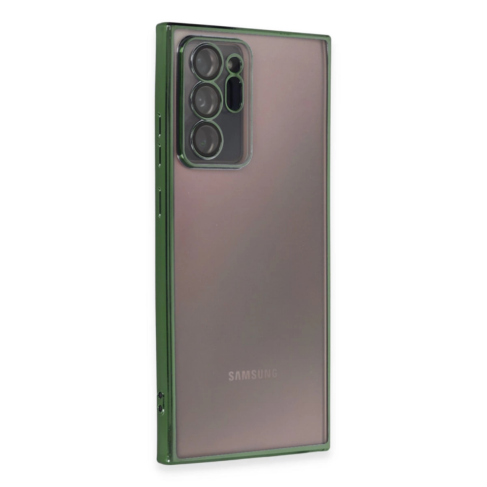 Samsung Galaxy Note 20 Ultra Kılıf Razer Lensli Silikon - Yeşil