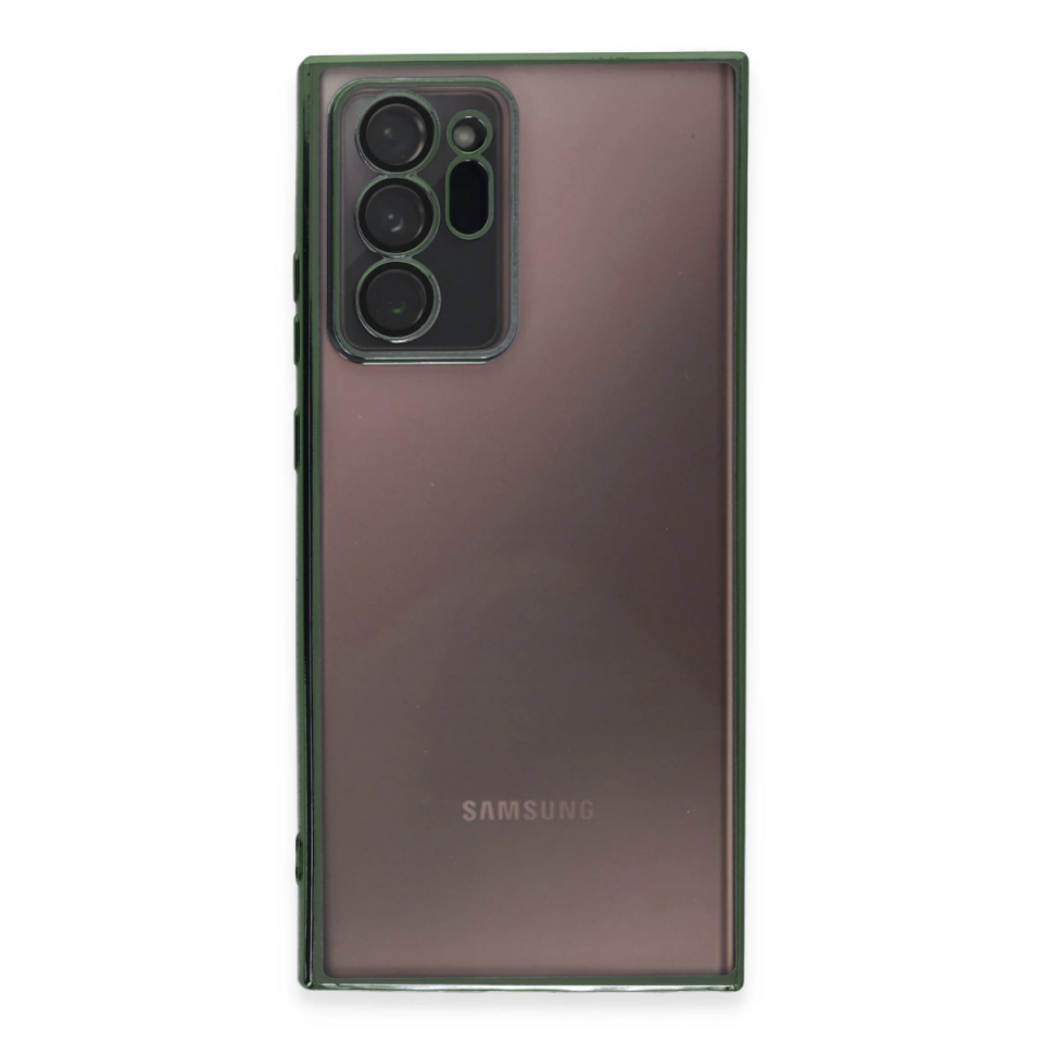 Samsung Galaxy Note 20 Ultra Kılıf Razer Lensli Silikon - Yeşil
