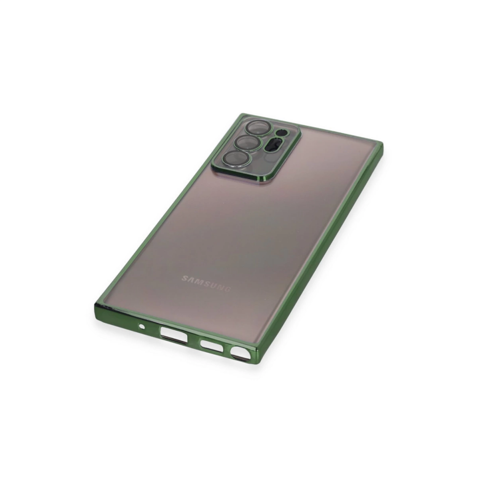 Samsung Galaxy Note 20 Ultra Kılıf Razer Lensli Silikon - Yeşil
