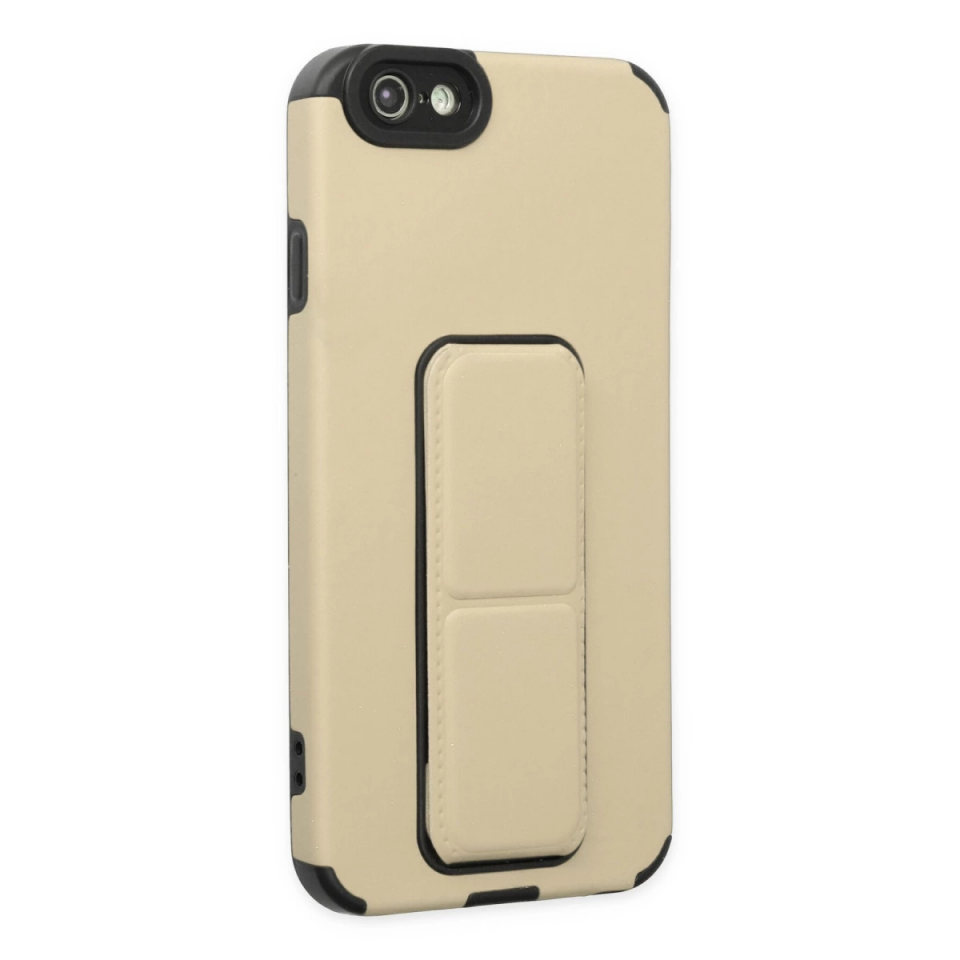 İphone 6 Kılıf Mega Standlı Silikon - Gold