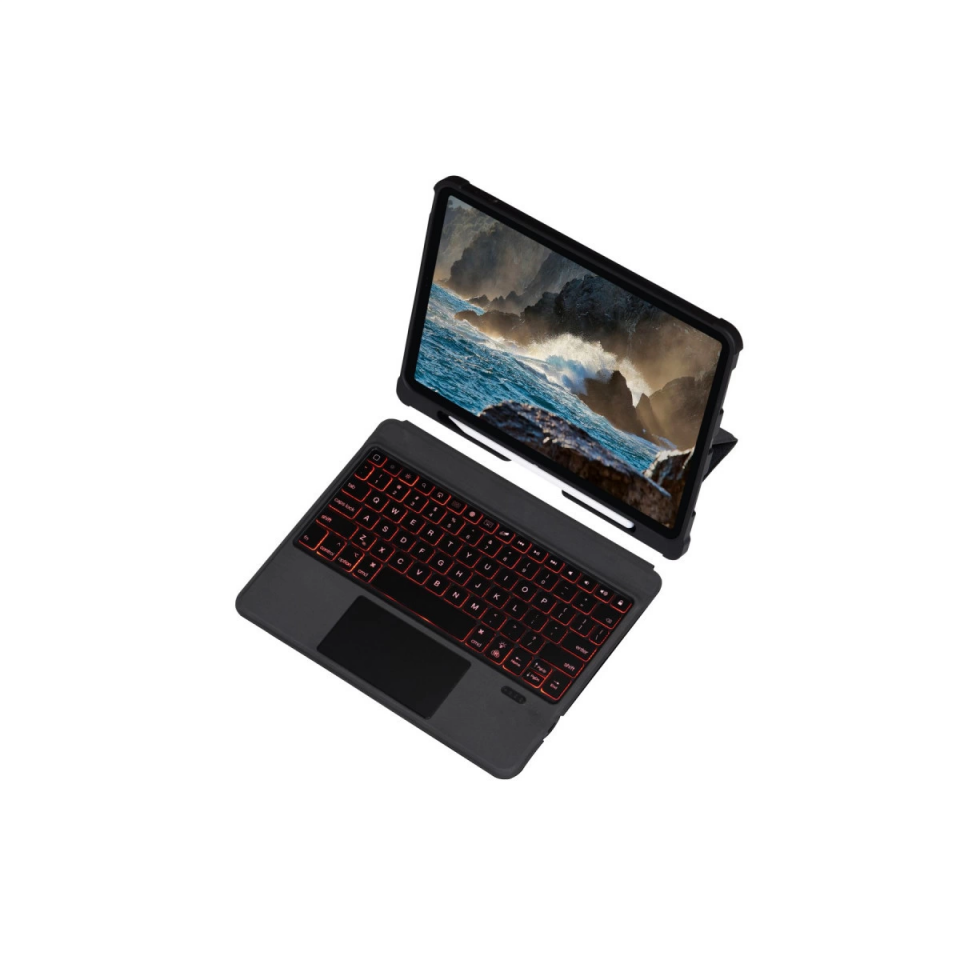 T5209d İpad Pro 12.9 (2021) Kılıf İnter Ledli Klavyeli Tablet Kılıfı - Siyah