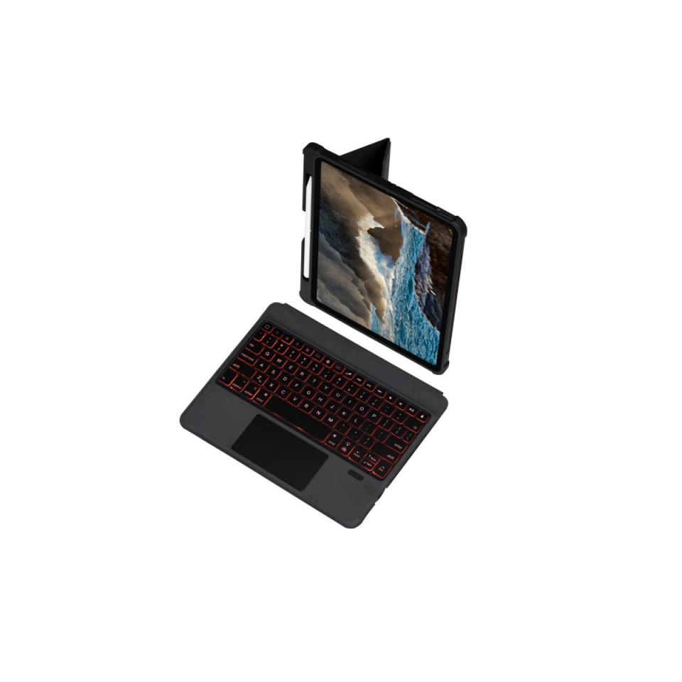 T5209d İpad Pro 12.9 (2021) Kılıf İnter Ledli Klavyeli Tablet Kılıfı - Siyah