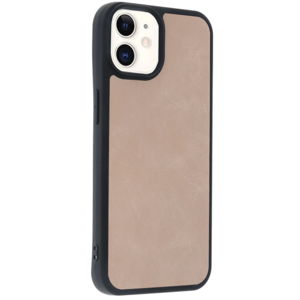 İphone 11 Kılıf Aras Deri Kapak - Pudra