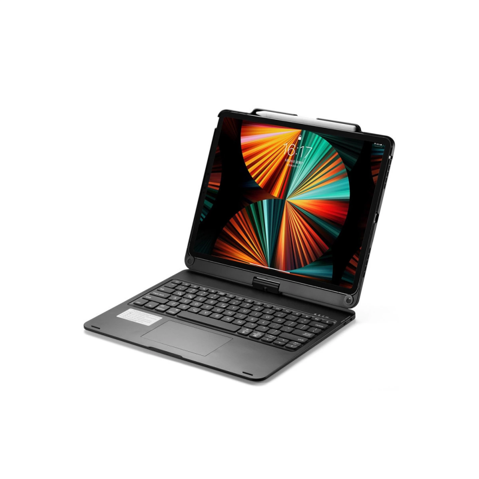 İpad Pro 12.9 (2021) Kılıf Magic Dönen Klavyeli Tablet Kılıf - Siyah