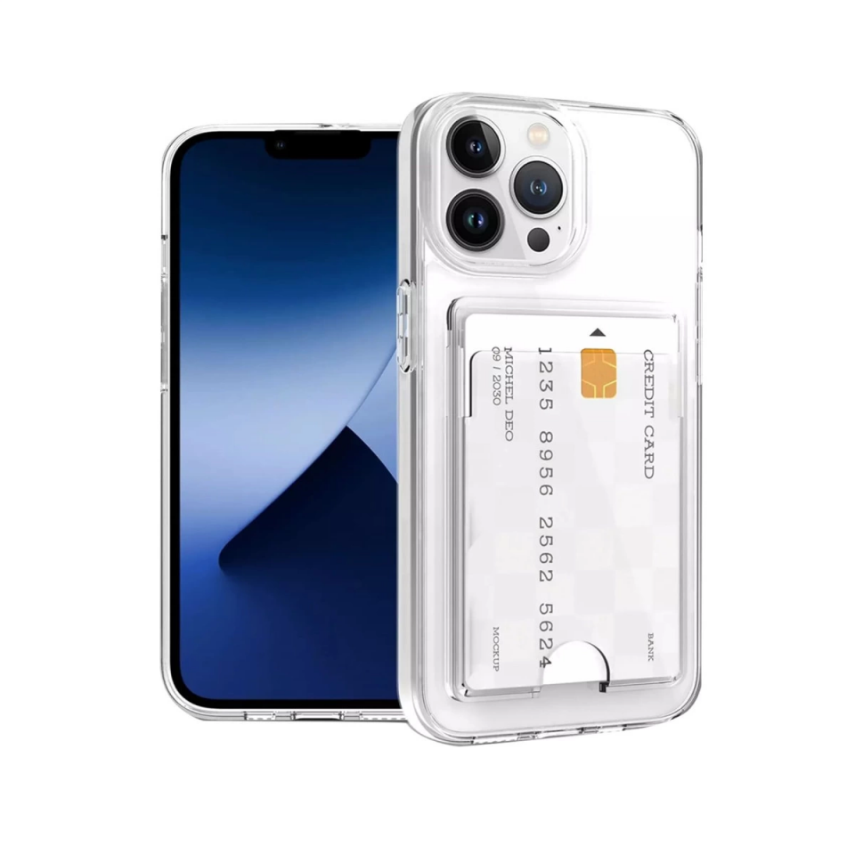 İphone 14 Pro Kılıf Kart Şeffaf Silikon - Şeffaf