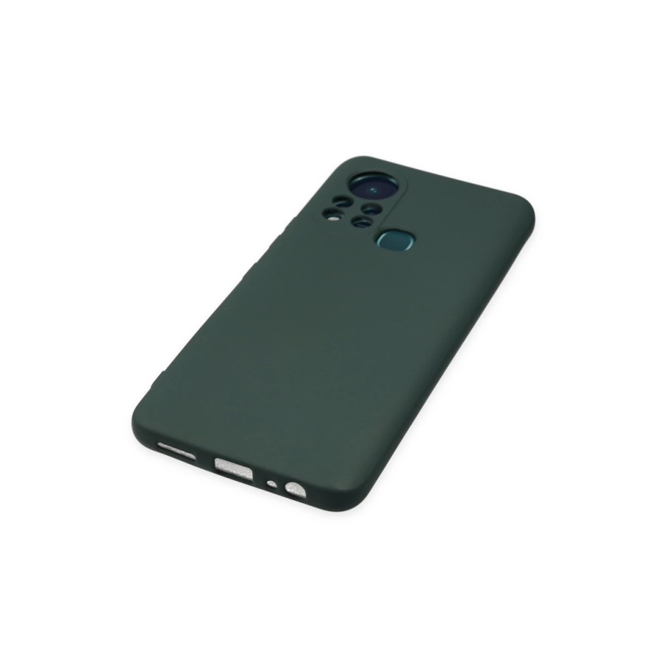 İnfinix Hot 11s Kılıf Nano İçi Kadife Silikon - Koyu Yeşil