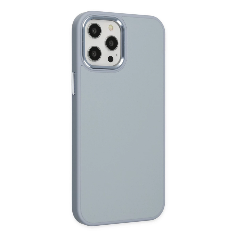 İphone 12 Pro Max Kılıf Asya Deri Silikon - Sierra Blue