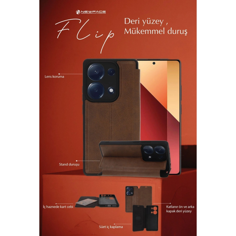 Xiaomi Redmi Note 14 4g Kılıf Flip Cover - Koyu Yeşil