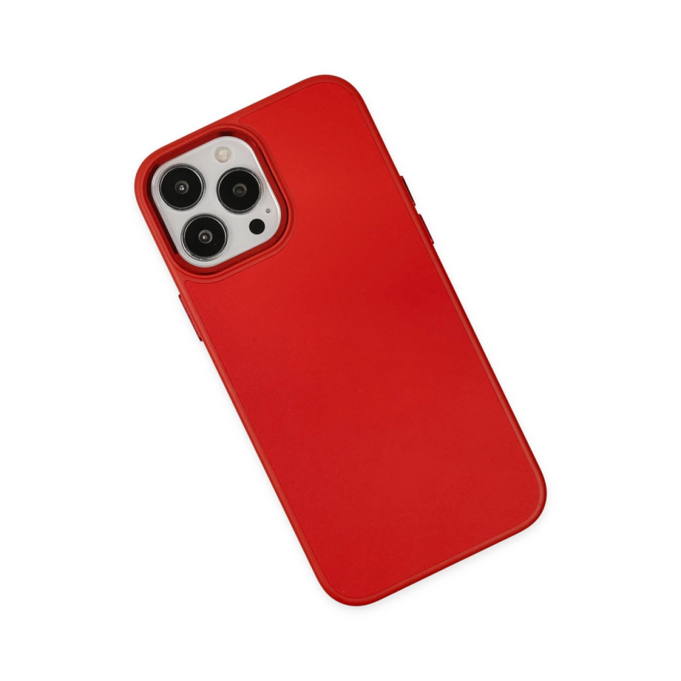 İphone 13 Pro Kılıf Asya Deri Silikon - Kırmızı