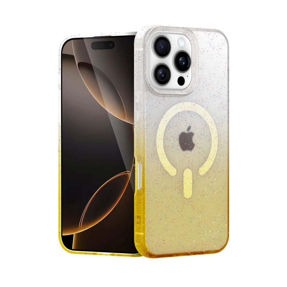 İphone 16 Pro Max Pummel Shiny Magsafe Kapak - Gold