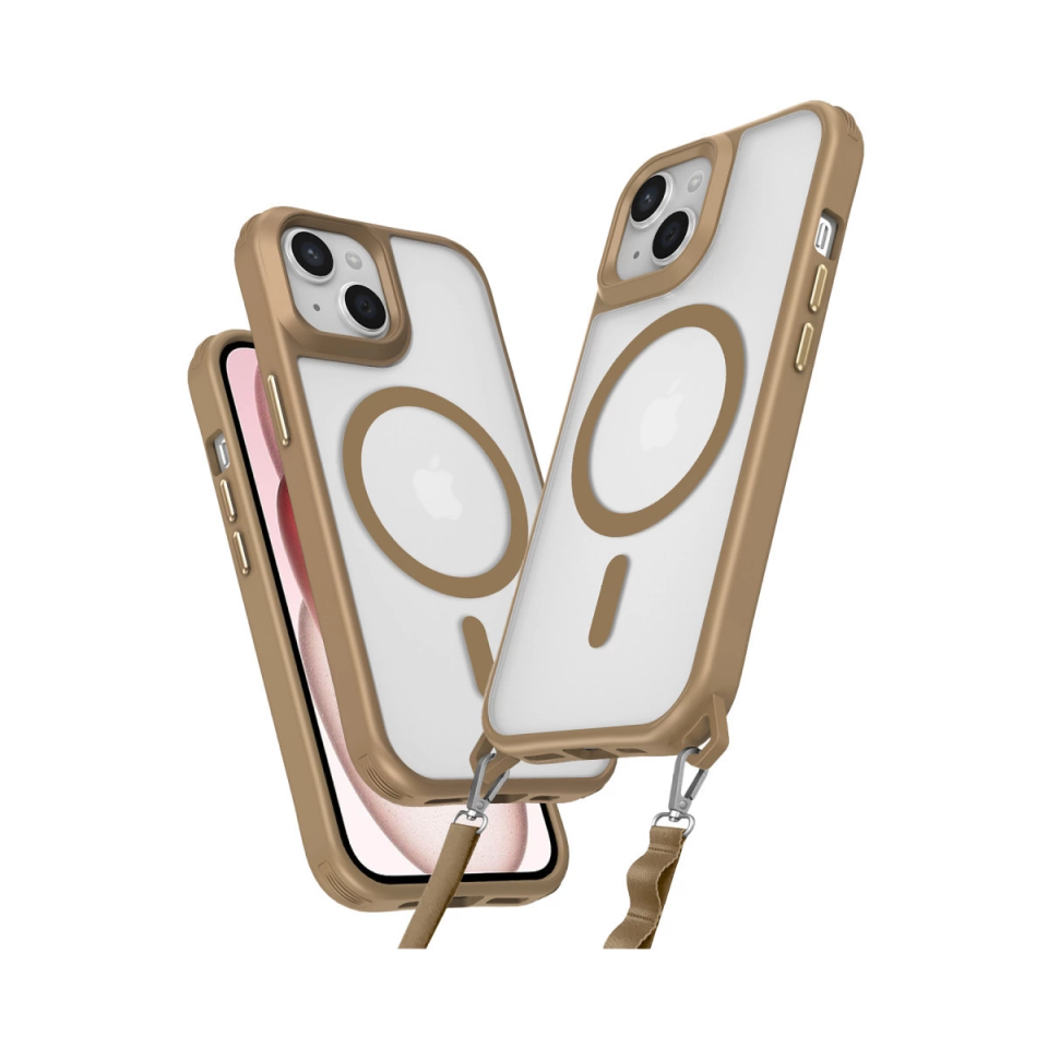 İphone 15 Kılıf Enka Magsafe Silikon Kılıf - Desert