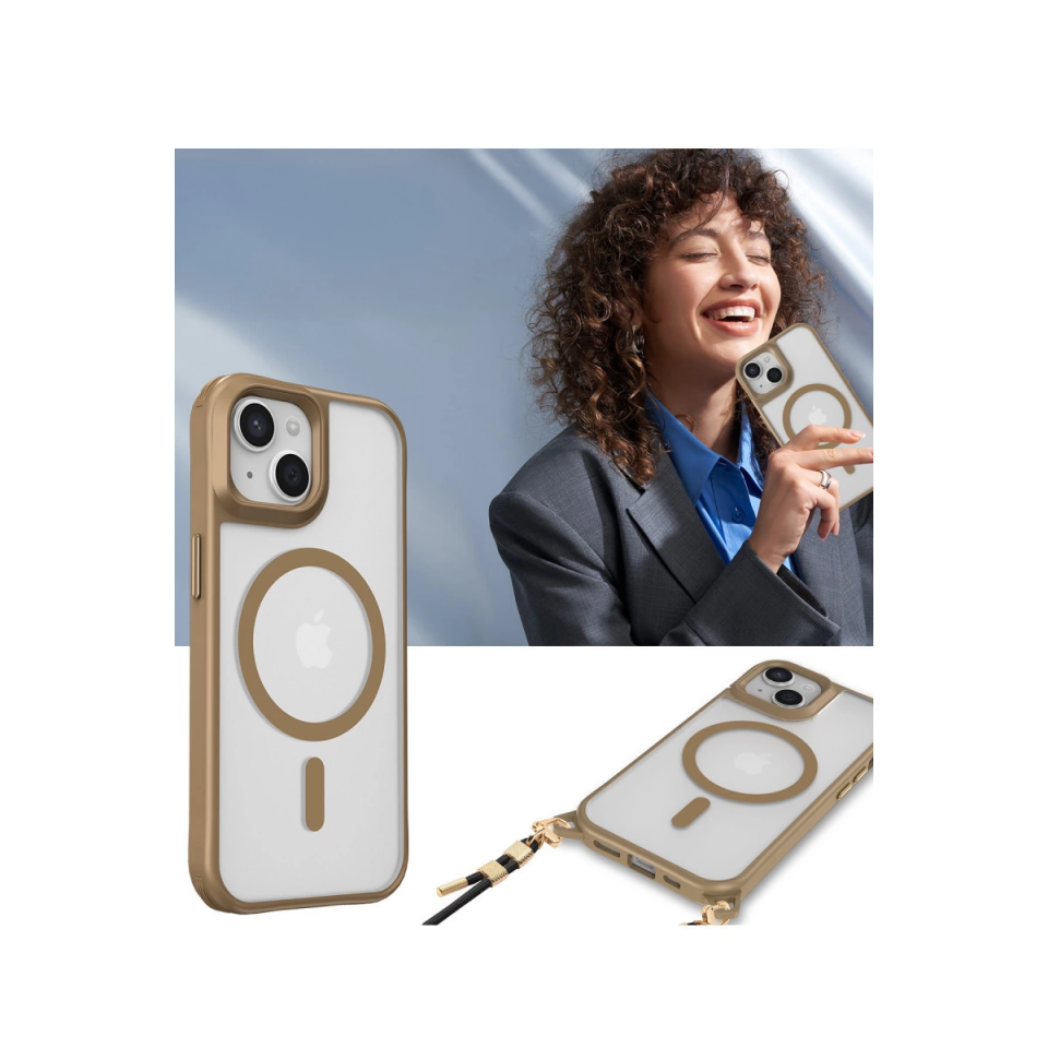 İphone 15 Kılıf Enka Magsafe Silikon Kılıf - Desert
