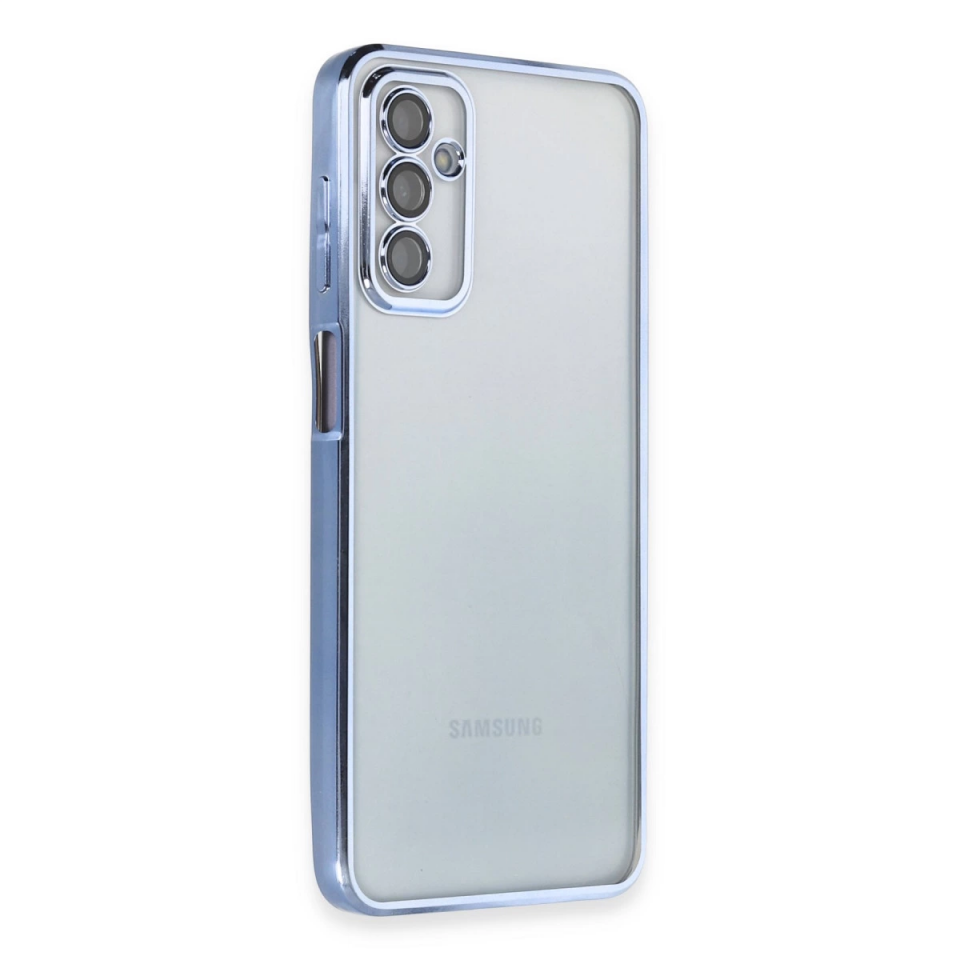 Samsung Galaxy M23 Kılıf Razer Lensli Silikon - Açık Mavi