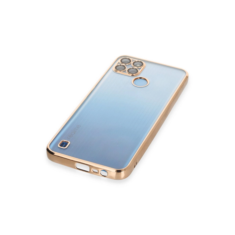 Realme C25y Kılıf Razer Lensli Silikon - Gold