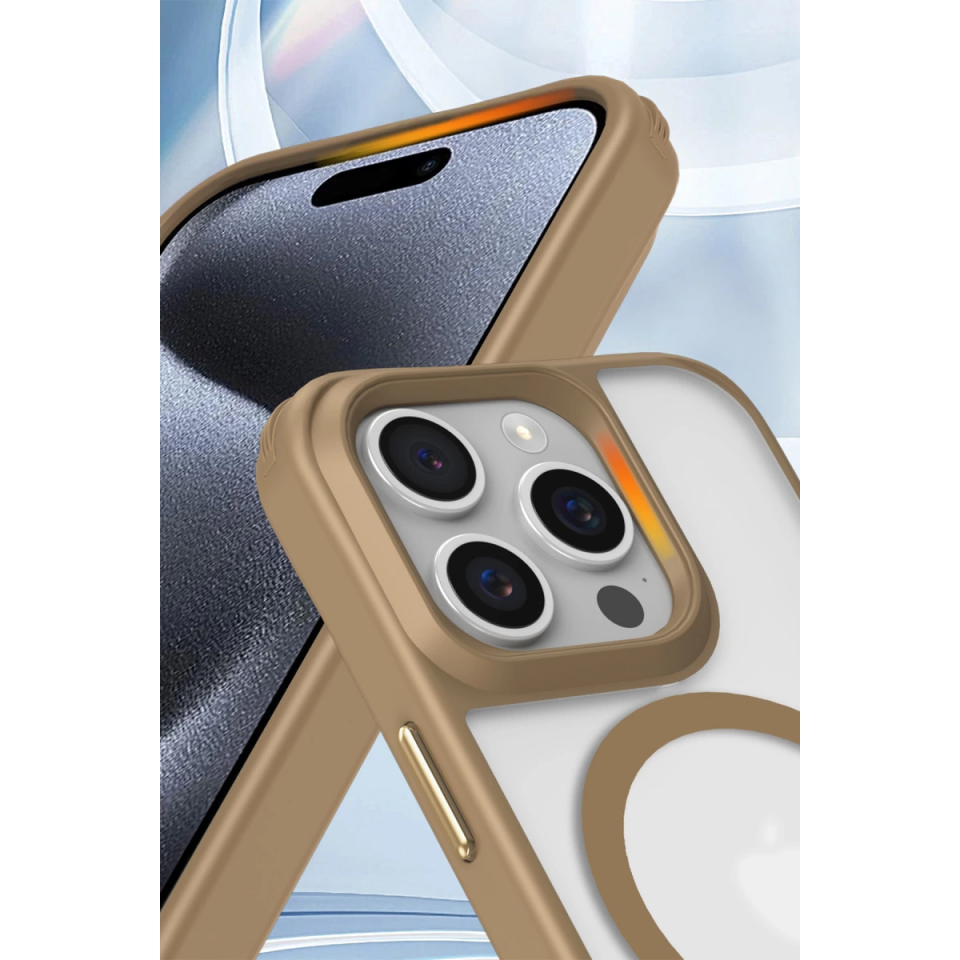 İphone 15 Pro Max Kılıf Enka Magsafe Silikon Kılıf - Şeffaf