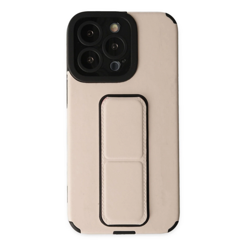 İphone 13 Pro Kılıf Mega Standlı Silikon - Gold