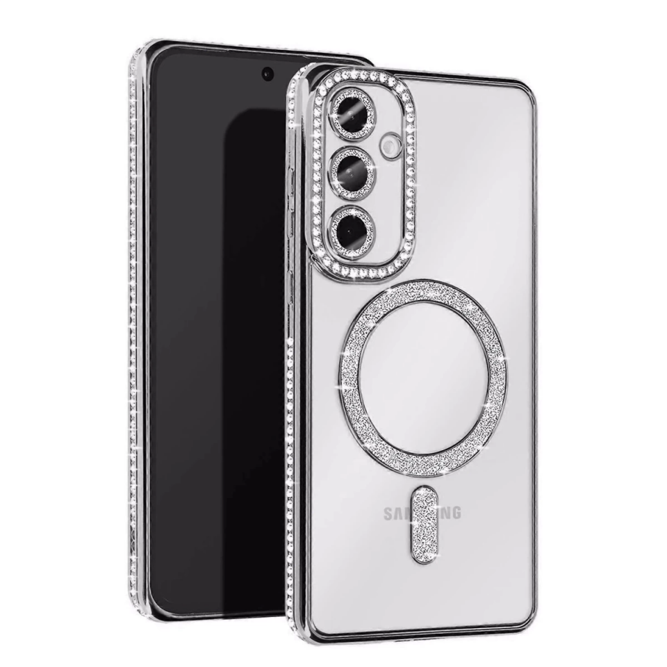 Samsung Galaxy A25 5g Joke Simli Magneticsafe Kılıf - Gümüş
