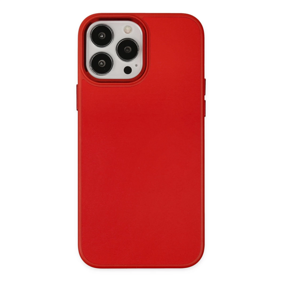 İphone 13 Pro Max Kılıf Asya Deri Silikon - Kırmızı