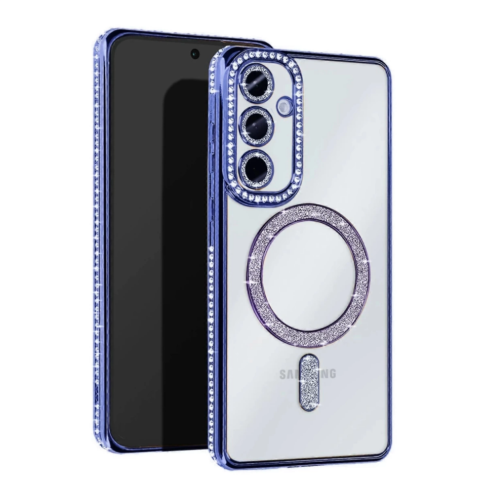 Samsung Galaxy A35 5g Joke Simli Magneticsafe Kılıf - Mavi
