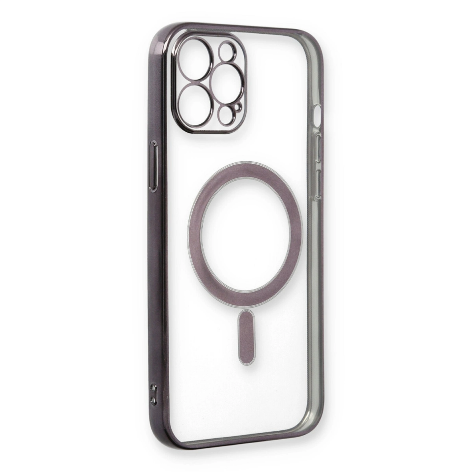 İphone 12 Pro Kılıf Magneticsafe Lazer Silikon - Siyah