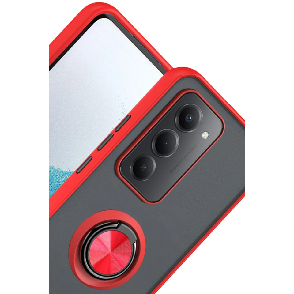 Xiaomi Redmi 15 4g Montreal Yüzüklü Silikon Kapak - Kırmızı