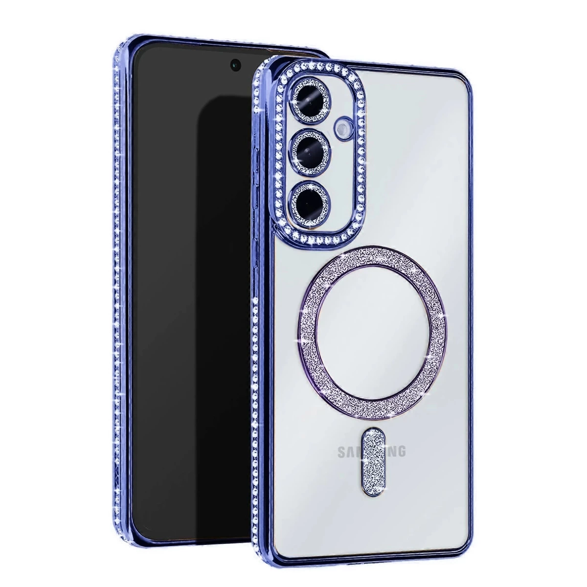 Samsung Galaxy A55 5g Joke Simli Magneticsafe Kılıf - Mavi
